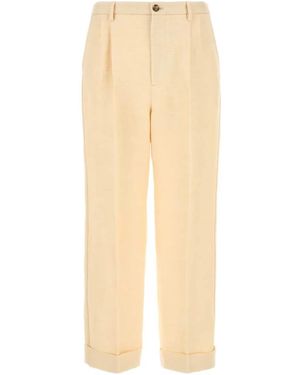 Valentino Garavani Cream Jute Blend Pant - Natural
