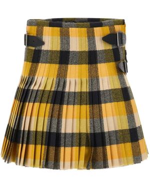 Vivienne Westwood Pleated Buckle Mini Skirt - Yellow