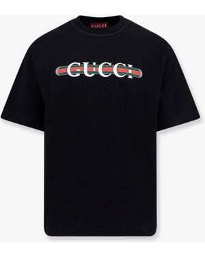 Gucci Cotton Jersey T-Shirt With Logo - Black