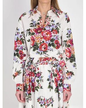 Dolce & Gabbana Dolce & Gabbana Dolce&Gabbana Floral Cotton Shirt - Red
