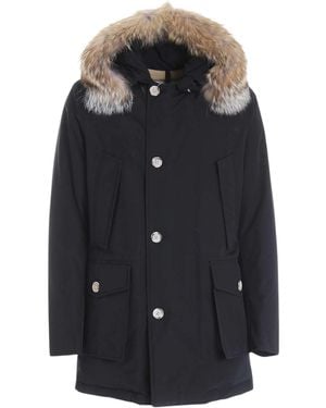 Woolrich Arctic Ramar Cloth Parka With Removable Fur - Black