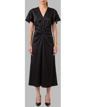 SUTTON NEW YORK Midi Dress With Draping - Black