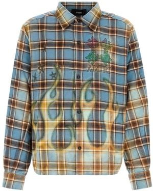Amiri Ma Quad Bleached Flannel - Multicolor