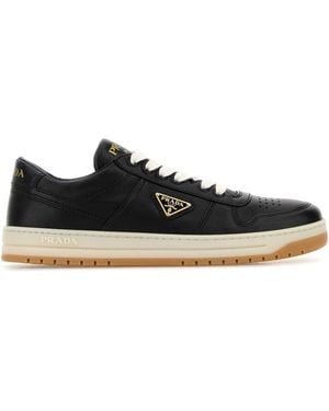 Prada Nappa Leather Downtown Sneakers - Black