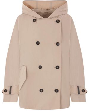 Brunello Cucinelli Techno Cotton Membraned Panama Crop Caban