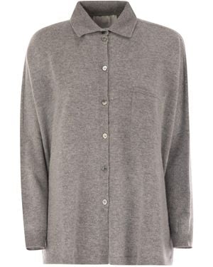 Vanisé Shelly Shirt Style Knitwear - Grey