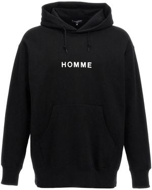 Comme Des Garçons Homme Logo Print Hoodie - Blue