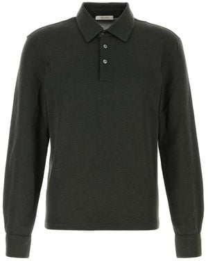 The Row Dark Knit Reyes Polo Shirt - Black