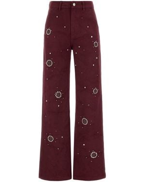 Des Phemmes Pantalone Cargo Ricamo - Red