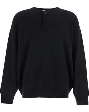 Fear Of God Virgin Wool Henley Jumper - Blue