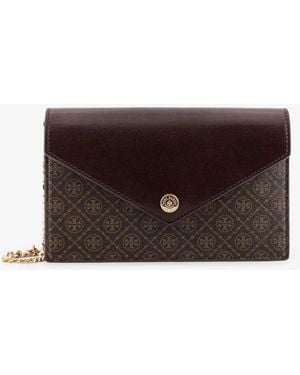 Tory Burch T-Monogram Envelope Chain Wallet Crossbody Bag - Brown
