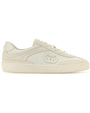 Gucci Suede And Fabric Trainers - White