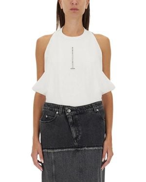 McQueen Ribbed Tank Top - White