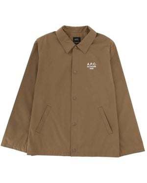 A.P.C. Jacket With Embroidered Logo - Natural