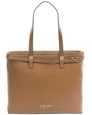 Liu Jo Light Calf Leather Studded Belt Bag - Brown