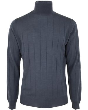 FILIPPO DE LAURENTIIS Royal Merino Long Sleeves Turtle Neck Jumper - Blue