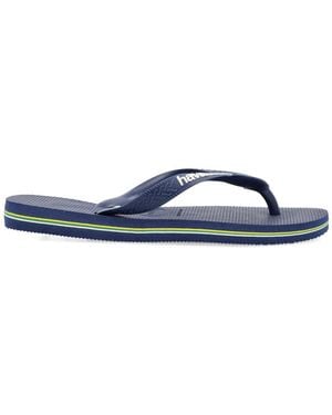 Havaianas Brasil Logo Flip-Flops - Blue