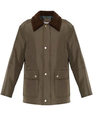Maison Margiela Jacket With Shearling Collar - Green