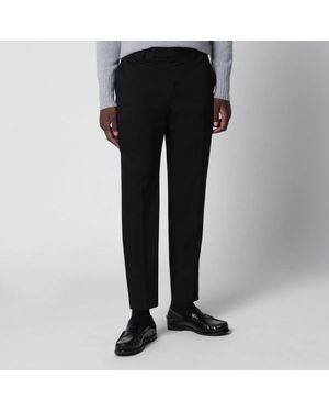PT Torino Wool Tailored Slim-Fit Trousers - Black