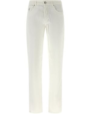 Brunello Cucinelli Velvet Trousers - White