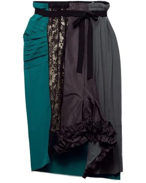 Prada Technical Taffeta Patchwork Skirt - Black