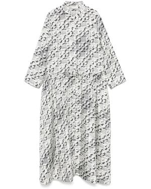 Tory Burch Dress Pj Printed - Gray