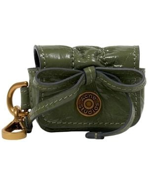 Acne Studios Multipocket Crinkled Patent Purse - Green