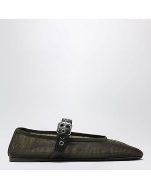 Miu Miu Mesh Ballet Flats - Black