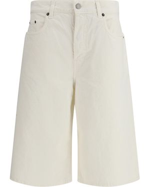 Haikure Becky Twill 45 Bermuda Shorts Cotton; Linen - White