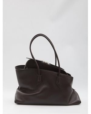 The Attico "La Passeggiata Medium" Top Handle Bag - Black