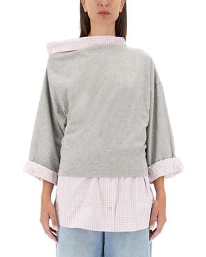 Dries Van Noten Cotton Shirt Sweatshirt - Grey