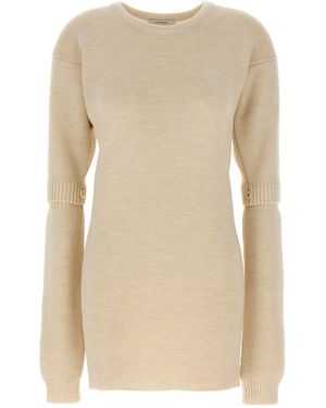 Lemaire Knitted Dress With Removable Sleeves - Natural