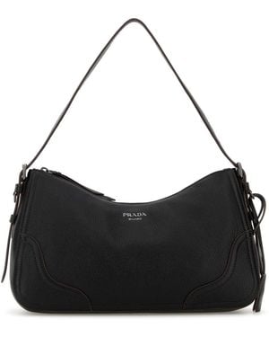 Prada Leather Shoulder Bag - Black