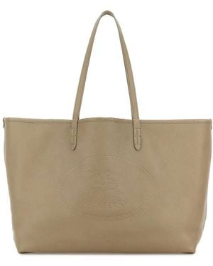 Burberry Cappuccino Leather Shopping Bag - Natural