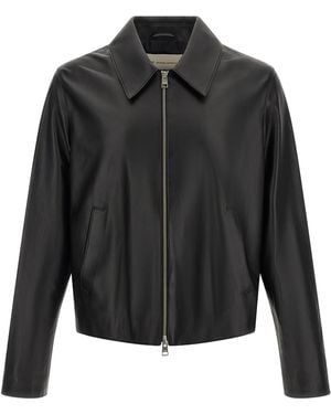 Ami Paris Leather Jacket - Black