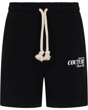 Versace Jeans Couture Shorts Con Logo - Black