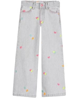 Billieblush Pantalone Jeans Con Cuoricini - White