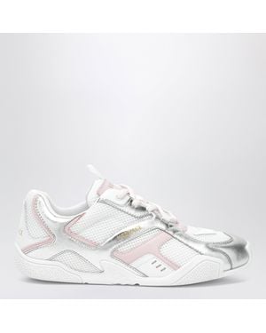 Versace Galaxia Mesh And Leather Trainers - White