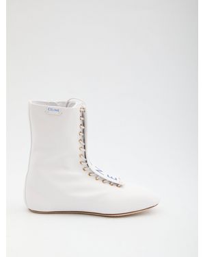 Celine Ballet High Ankle Boot - White