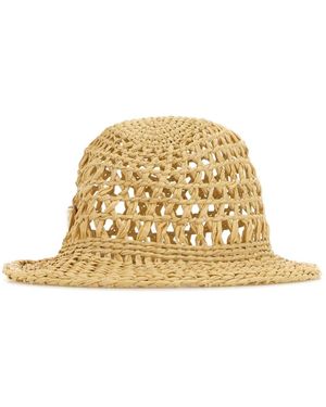 Prada Rafia Bucket Hat - Metallic