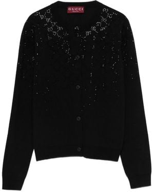 Gucci Wool Blend Cardigan - Black