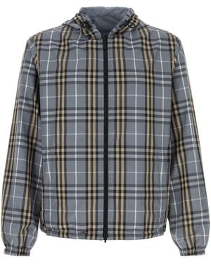 Burberry Embroidered Polyester Reversible Jacket - Gray