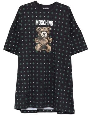 Moschino Couture Bear-Print Mini Dress - Black