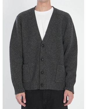 Bottega Veneta Charcoal Wool Cardigan - Grey