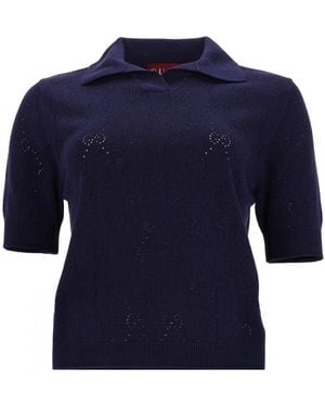 Gucci Silk And Cotton Polo Shirt - Blue