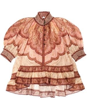 Zimmermann Wanderlust Ruffle Blouse - Pink
