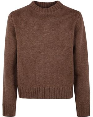 Studio Nicholson "Cree 3Gg Neat Fit" Crew Neck - Brown