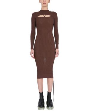 ANDREADAMO Dress With Cut Out Detail - Brown