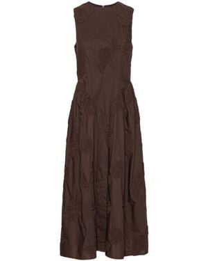 ROTATE BIRGER CHRISTENSEN Flower-Detail Midi Dress - Brown