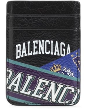 Balenciaga Portacarte Magnetico Con Stampa - Black